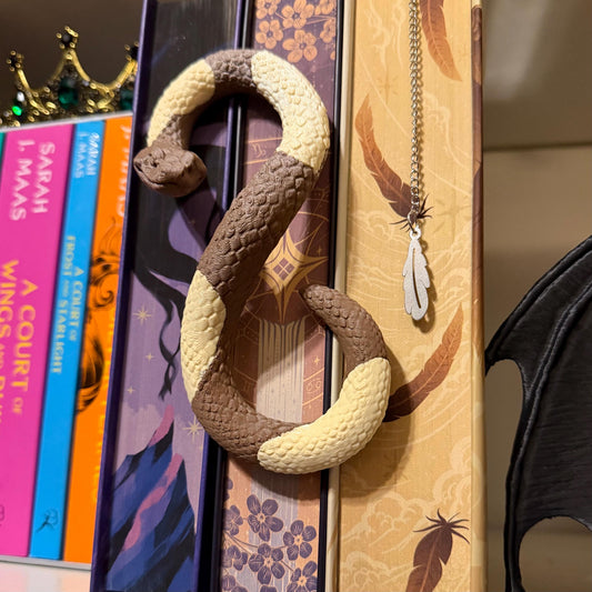 Snake Book Spine Hugger Shelf Decor | Dark Fantasy Library Accessory | Magnetic Serpent Art